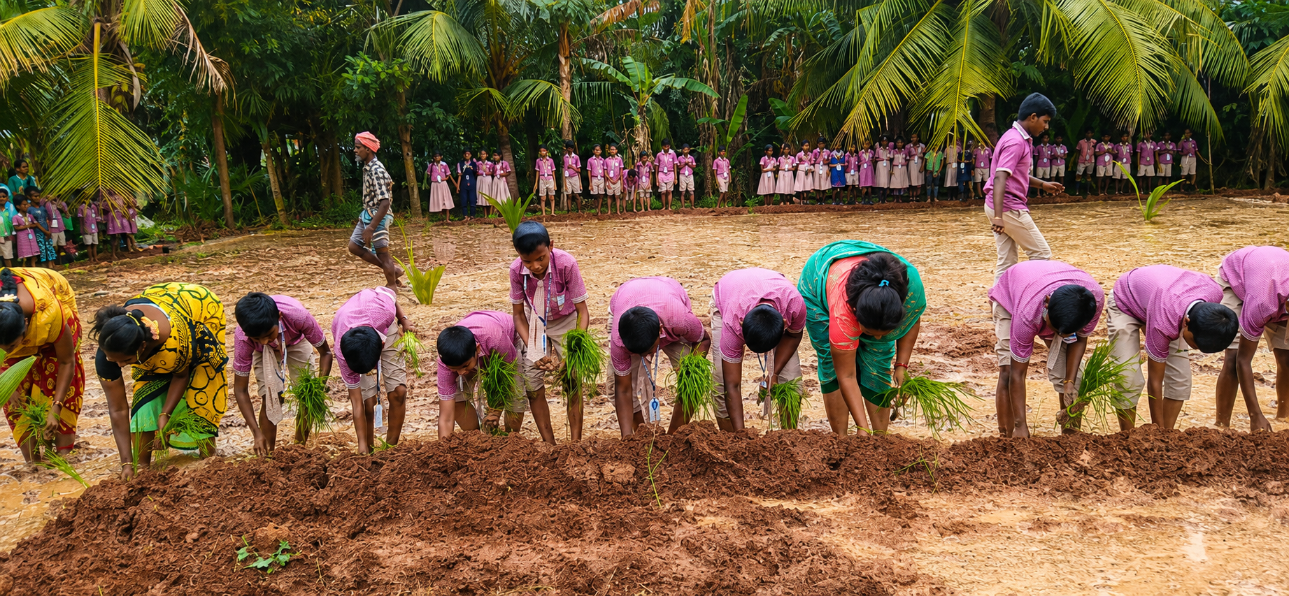 Students taking part in a social activity